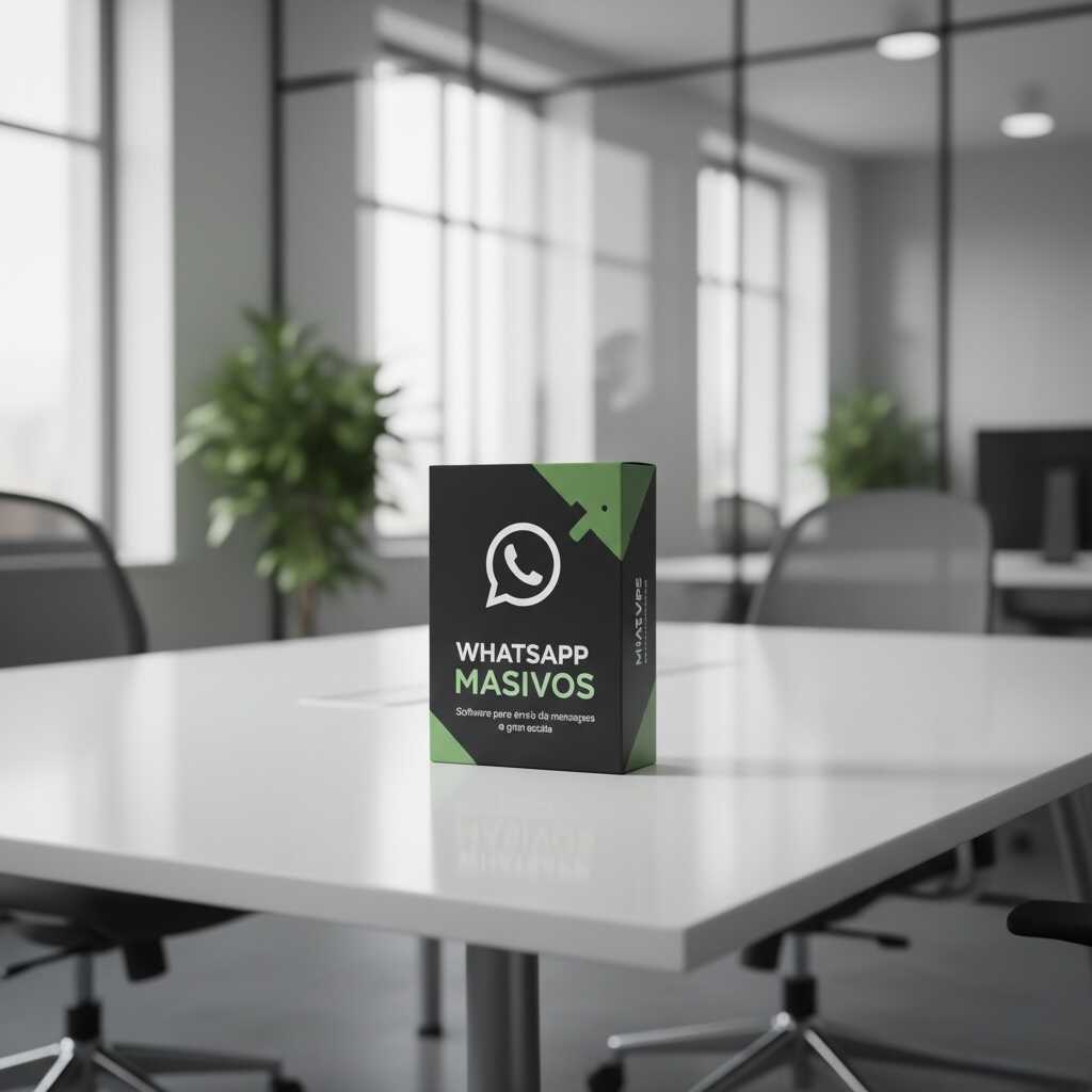 Software para cómo funciona un programa de envío masivo de whatsapp corriendo en una laptop