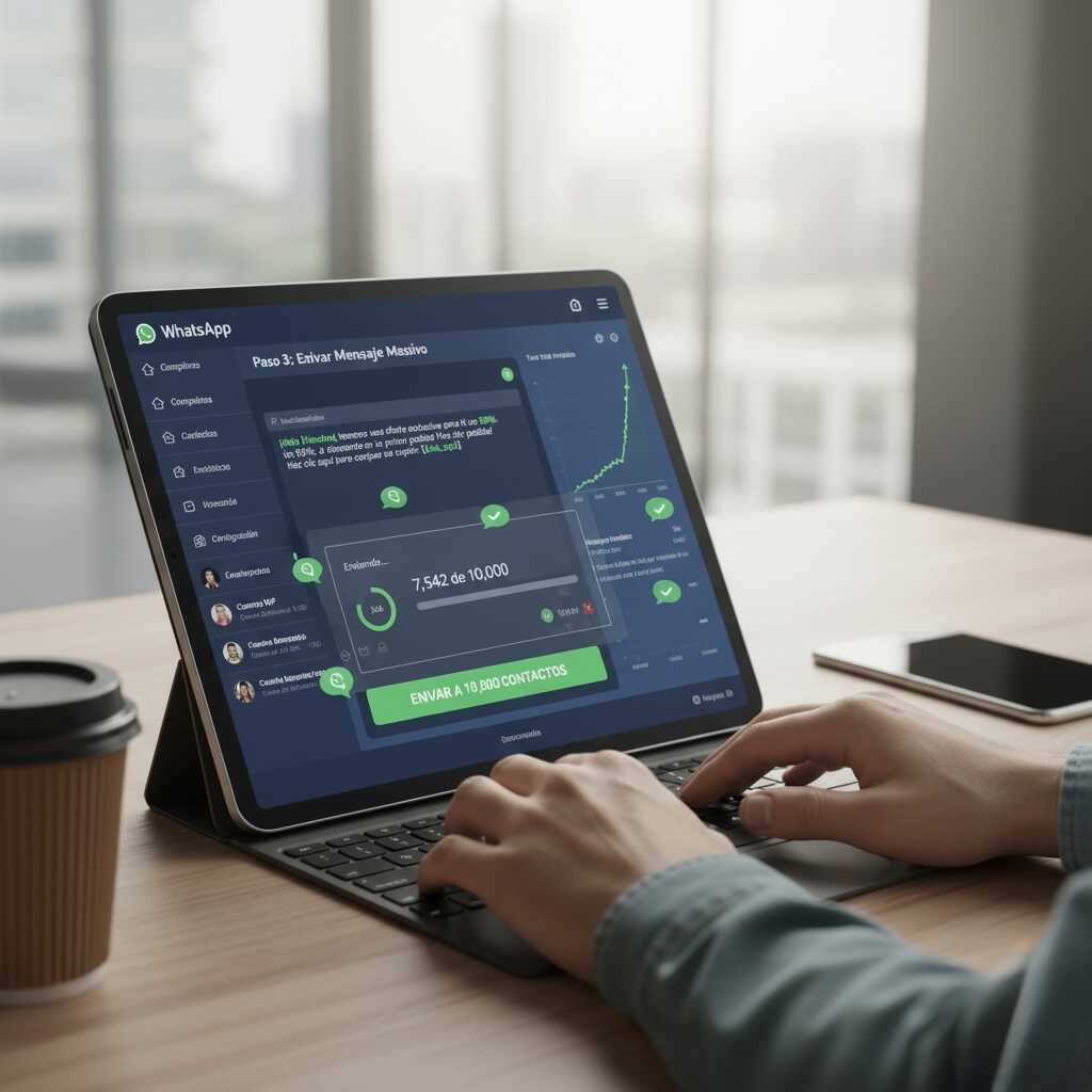 Paso 3: Programa y Envía - Cómo funciona un programa de envío masivo de WhatsApp
